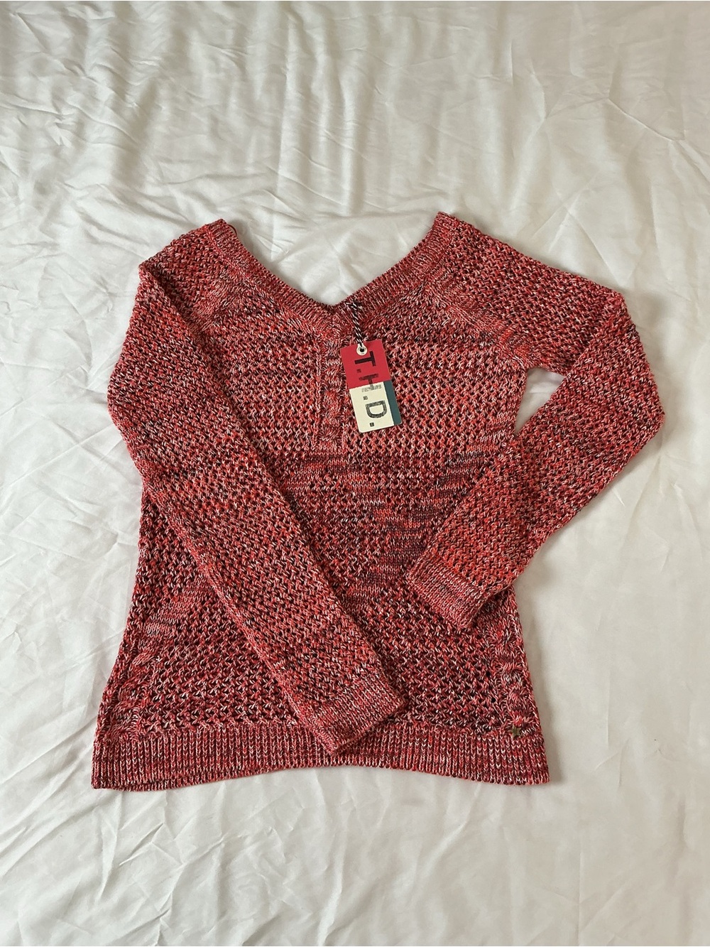 Hilfiger Denim Open Knit V-Neck Sweater S - NWT
